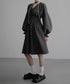 Pinstripe Puff Sleeve Dress